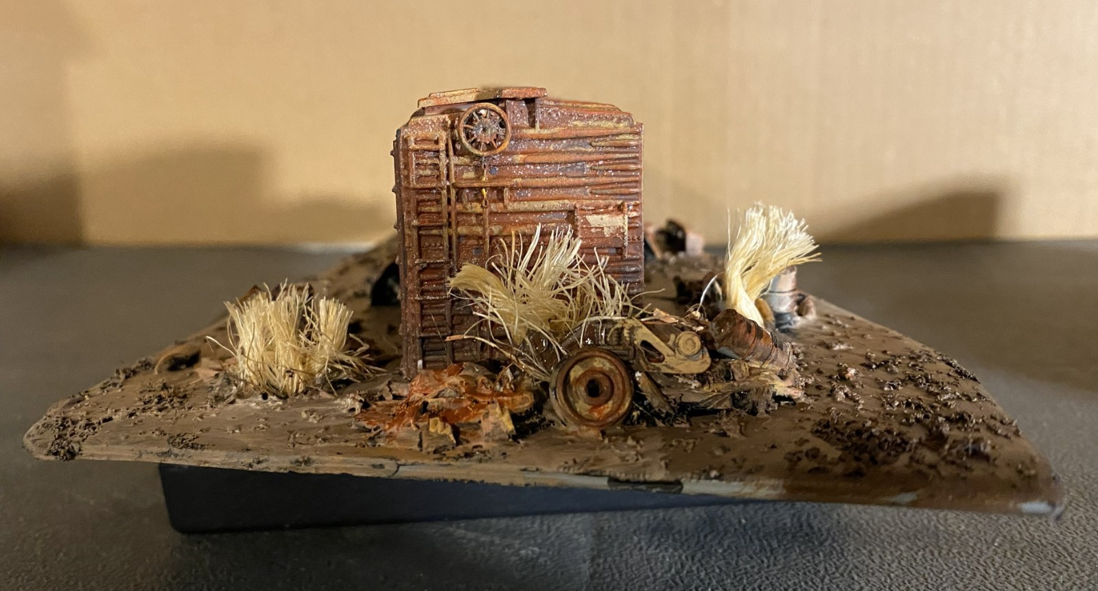 HO Scale Hobo Hideout Boxcar Junk Pile Diorama Custom Built Weathered V1