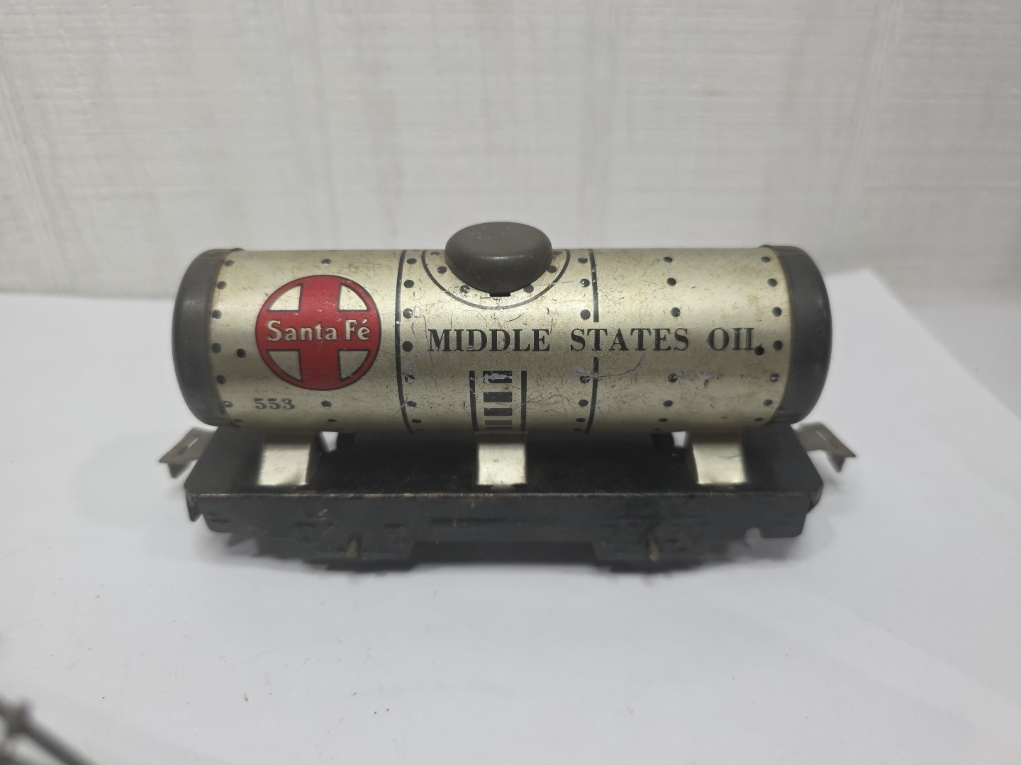 MARX Pre War O Gauge Pressed Steel Wind Up Locomotive *NO KEY* Tested Works Tank