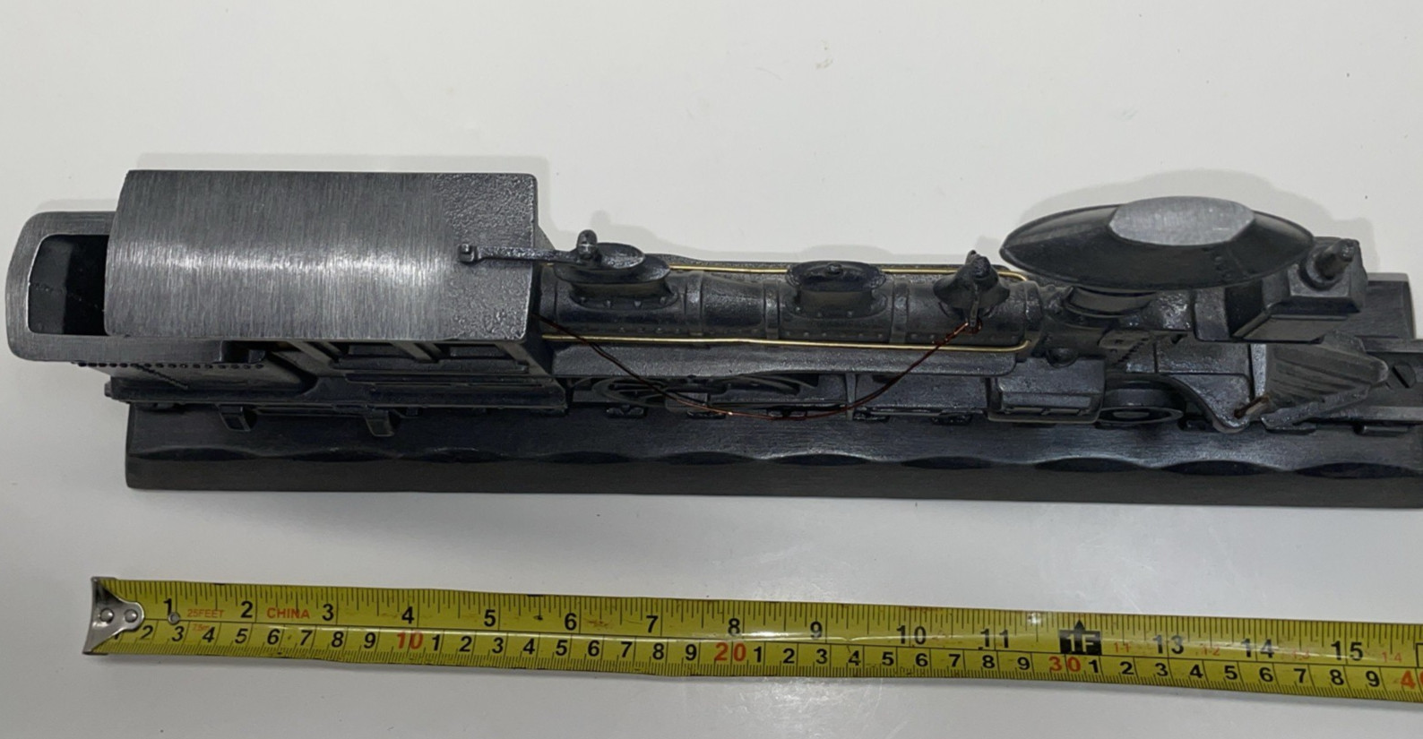 Vtg. Cast Metal Train Locomotive Railroad Mailbox Topper