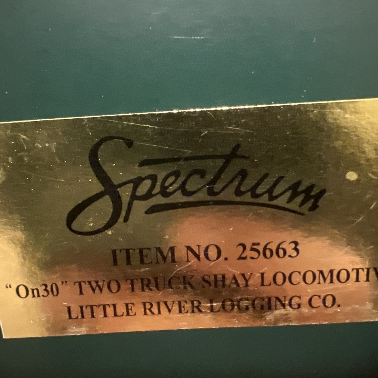 Bachmann Spectrum ON30 two-truck Shay loco No 25663 Little River Logging Co