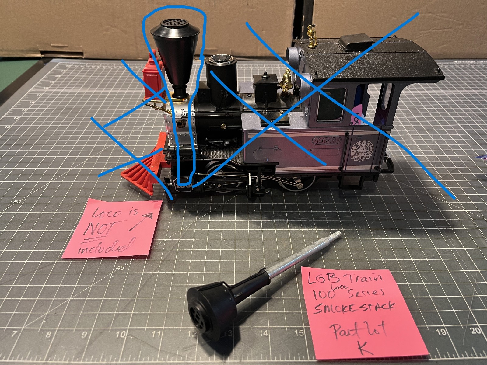 LGB G Scale Train Locomotive REPLACEMENT FUNNEL SMOKESTACK ONLY 65203 PART LOT K
