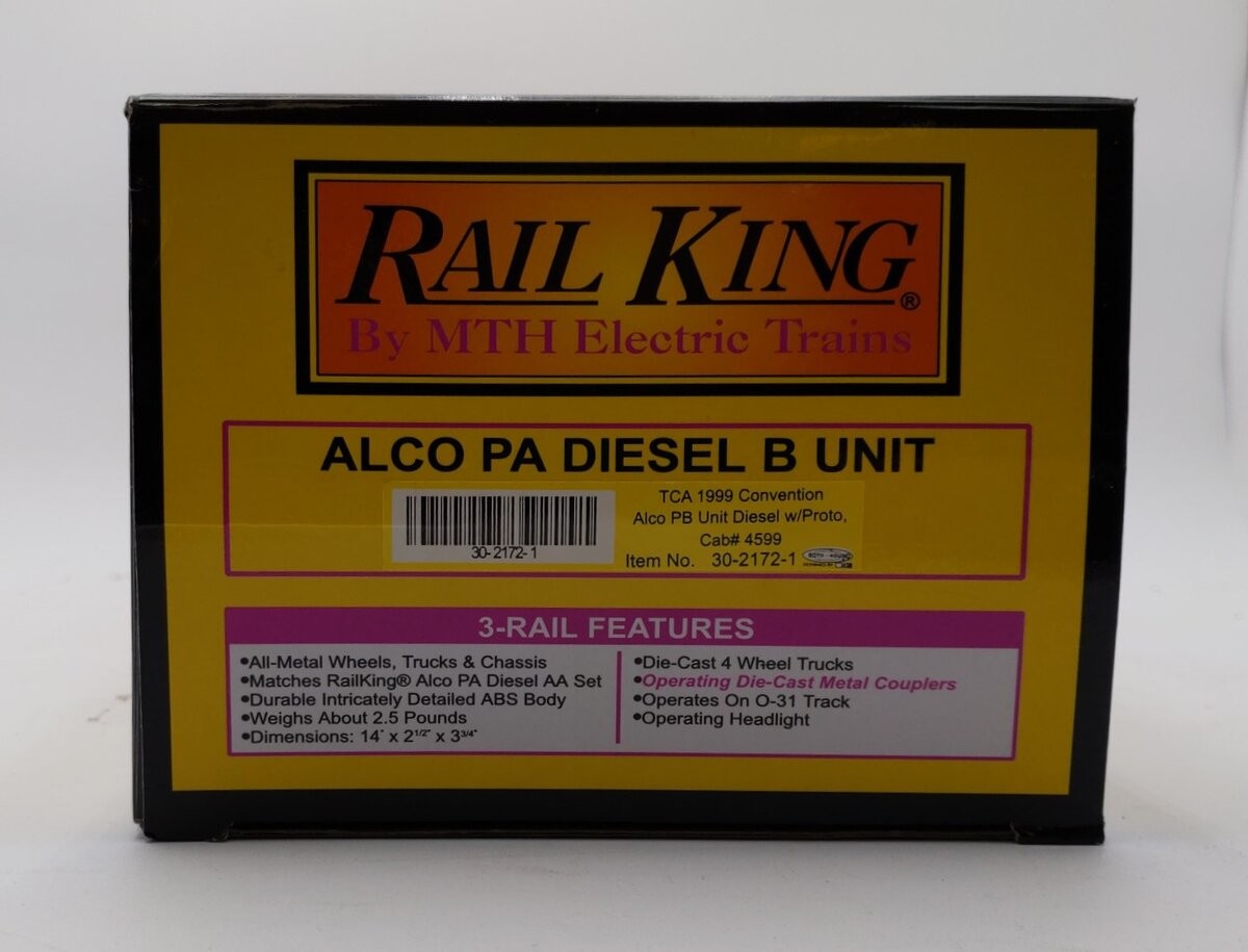 MTH 30-2172-1 TCA 1999 Alco PB B Unit Non-Powered Diesel Engine LN/Box