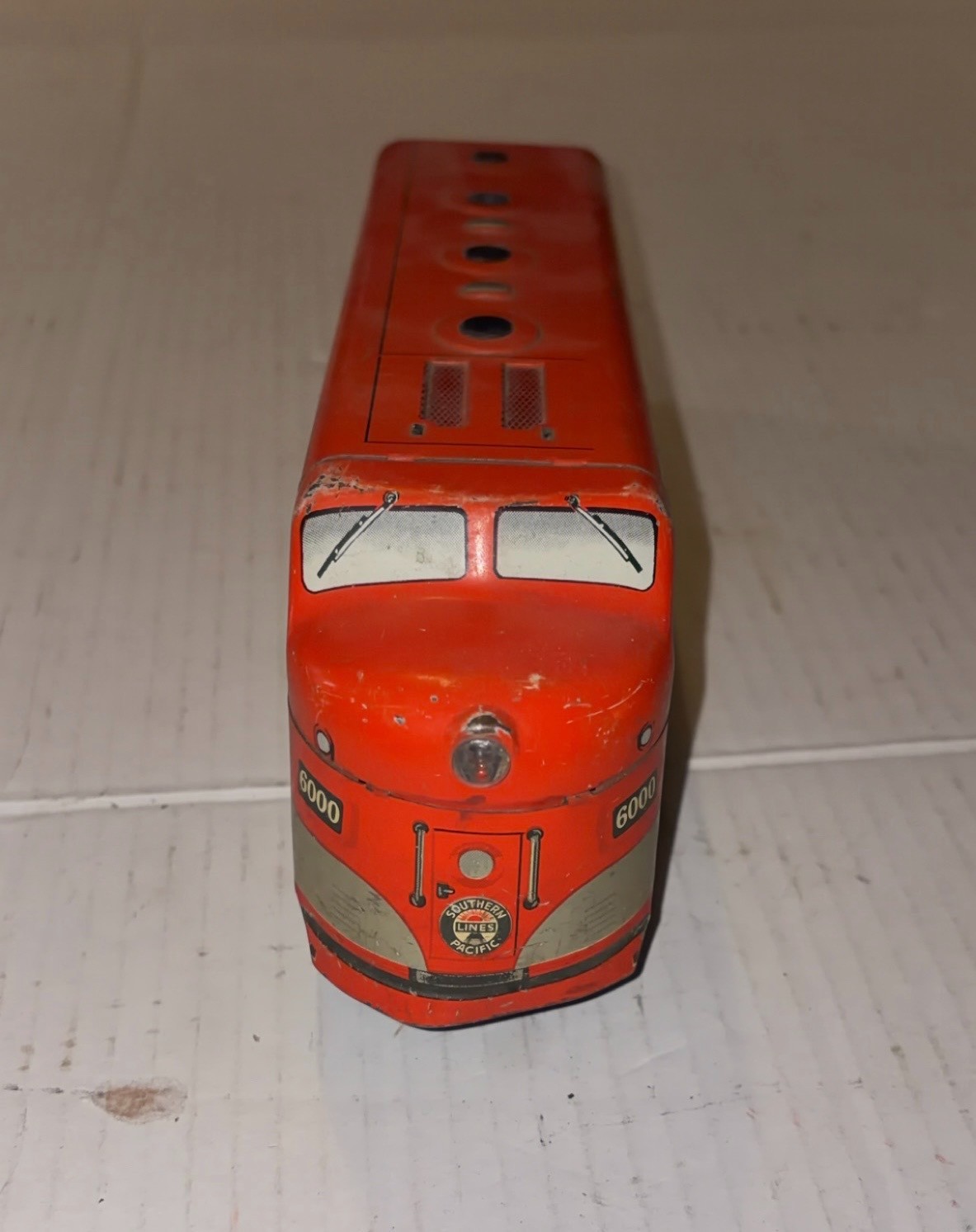 Vintage Marx Southern Pacific Tin Litho Diesel Locomotive Train #6000 For Parts