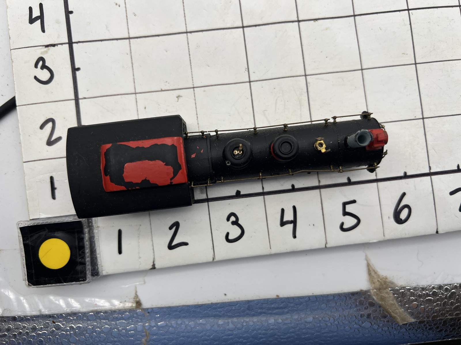 HO Scale I.C.R.R. Steam Locomotive Boiler Shell ONLY Black/Red Good