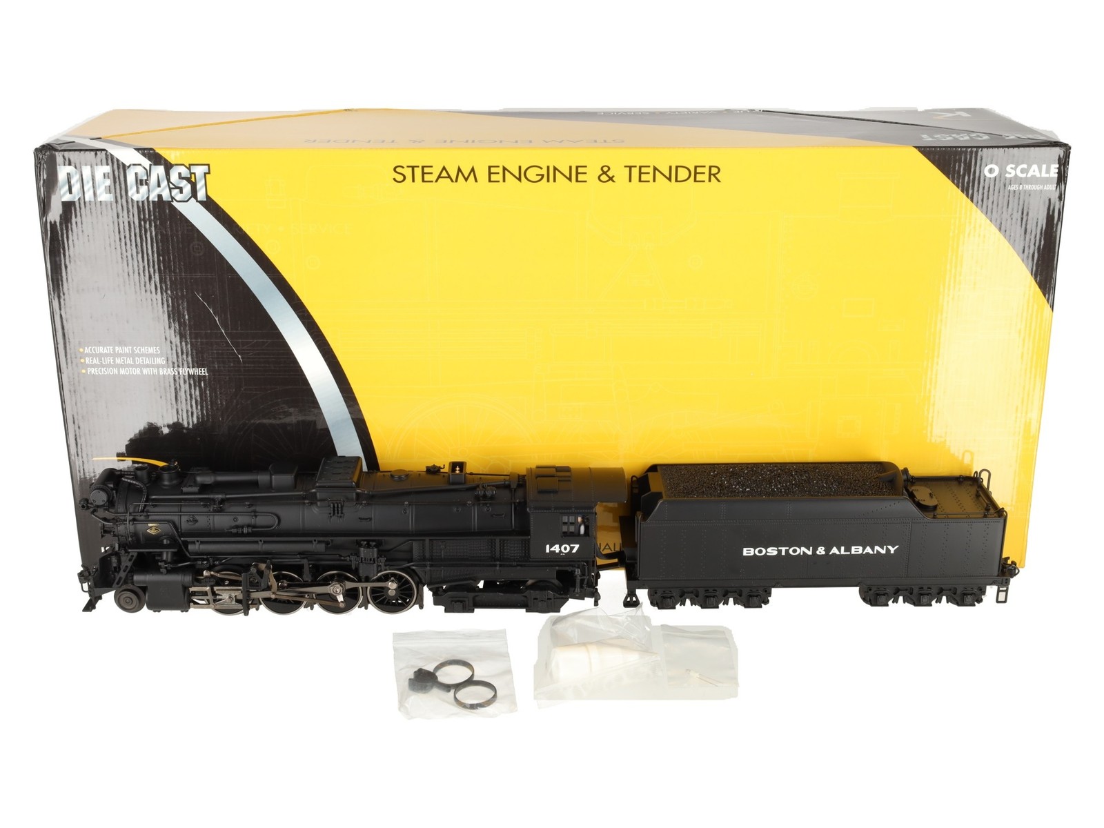 K-Line K3670-1407CC O Boston & Albany 2-8-4 Berkshire Steam Locomotive #1407 EX