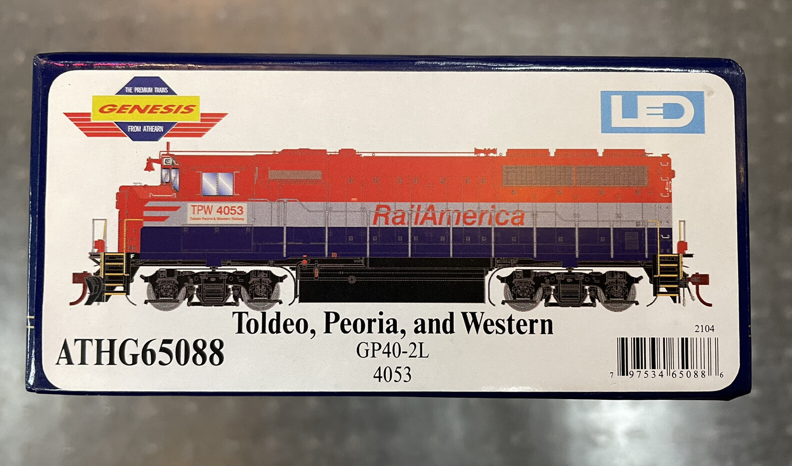 Athearn Genesis ATHG65088 Toldeo, Peoria, and Western GP40-2L #4053 Rail America