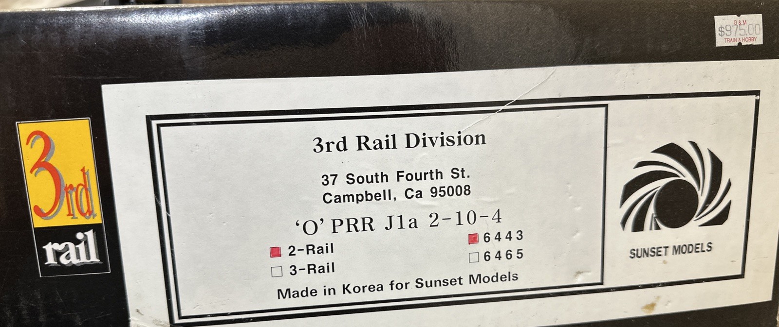 Sunset Models 3rd PRR J-1a 2-10-4 Decapod Steam Locomotive #6443 [2-RAIL] O
