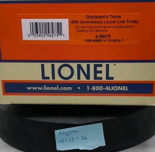 Lionel 58275 Laurel Line L&WV Lackawanna Wyoming Trolley O Gauge Train Motorized