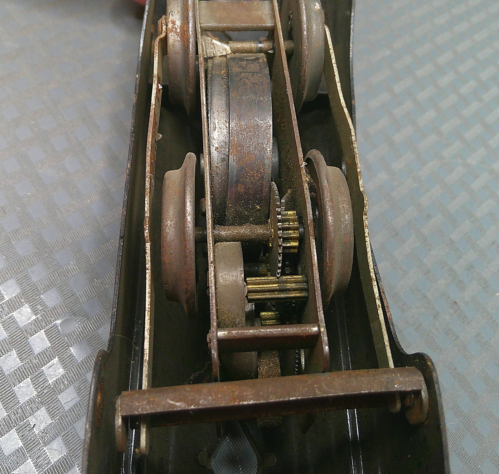 Vintage 1940s Pressed Steel Marx Steam Engine Locomotive Train Metal Black USA