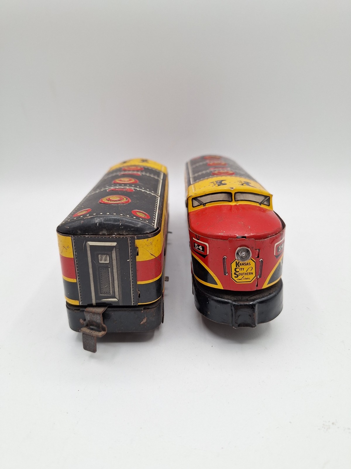 Vtg Marx 54 O Gauge Kansas City Southern Diesel Locomotives Power & Dummy Tested