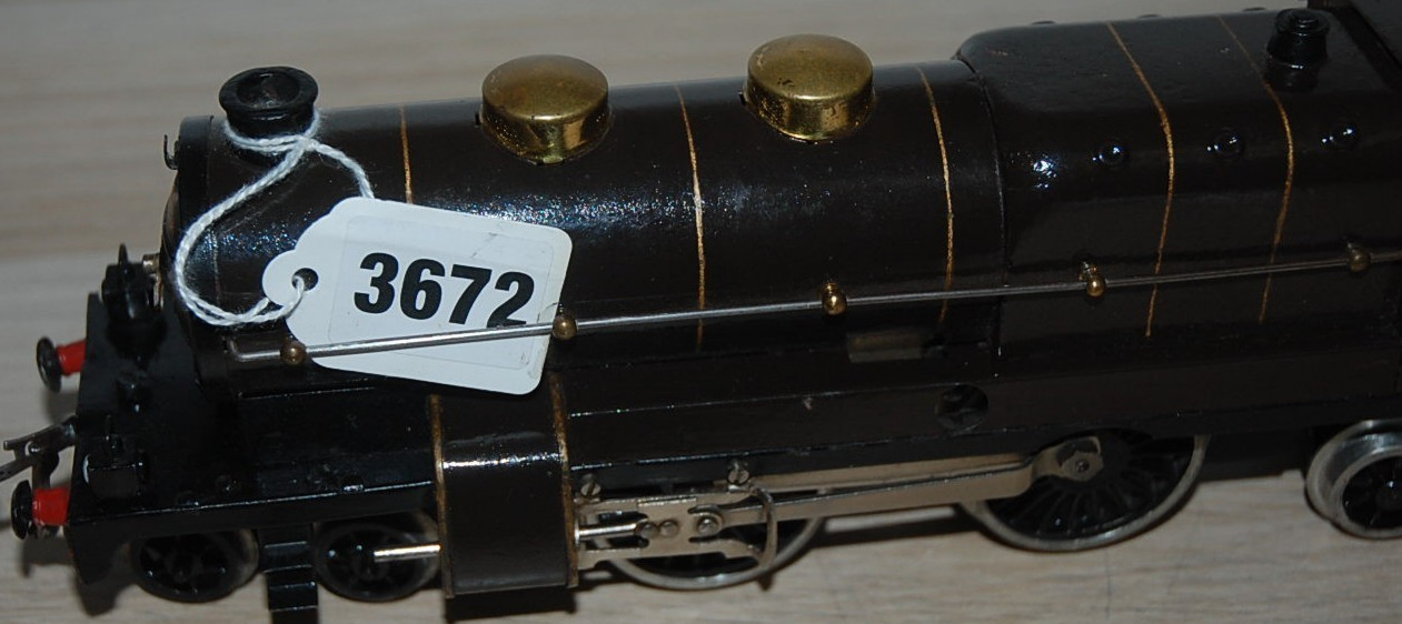HORNBY O GAUGE CLOCKWORK 3C NORD LOCOMOTIVE AND TENDER IN BROWN LIVERY
