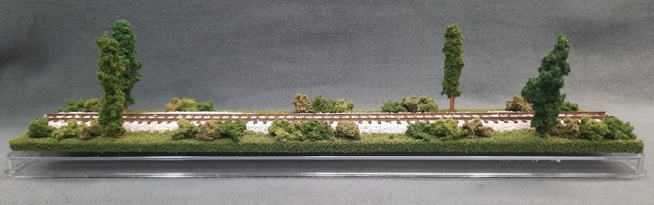 HOn3 SCALE 16″ SINGLE TRACK- NARROW GAUGE- “SUMMER SCENE” DISPLAY CASE- FOR HOn3
