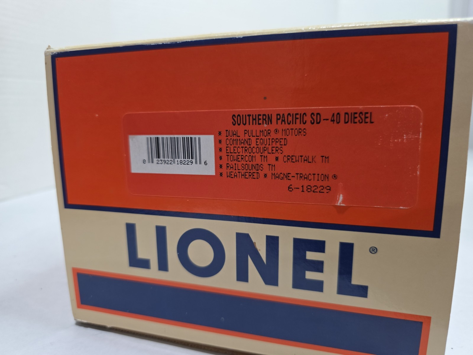 Lionel O 6-18229 Southern Pacific War Horse SD-40 SP 7333 Sound TMCC Read Desc