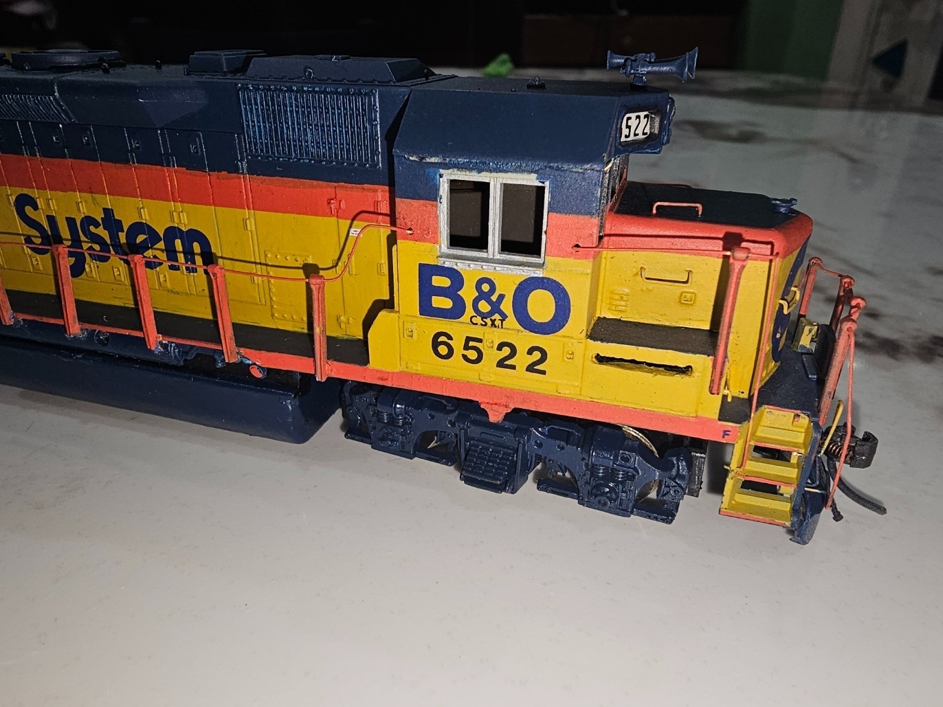 Atlas Roco HO CSX Chessie GP40 Loco 6522 Custom Super Detailed MU Plow Serviced