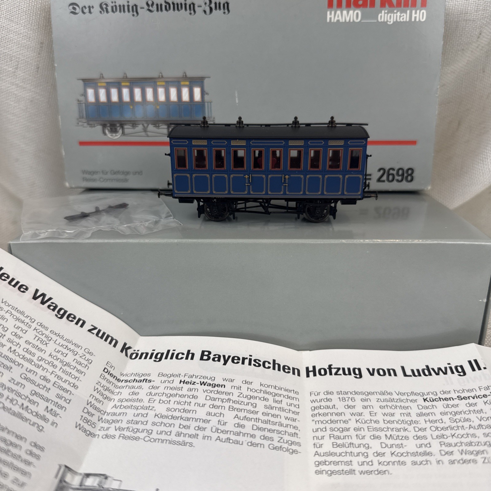 Marklin Digital Ho King Ludwig Service Wagon #2698 Car #2 , NEW In Mint Box