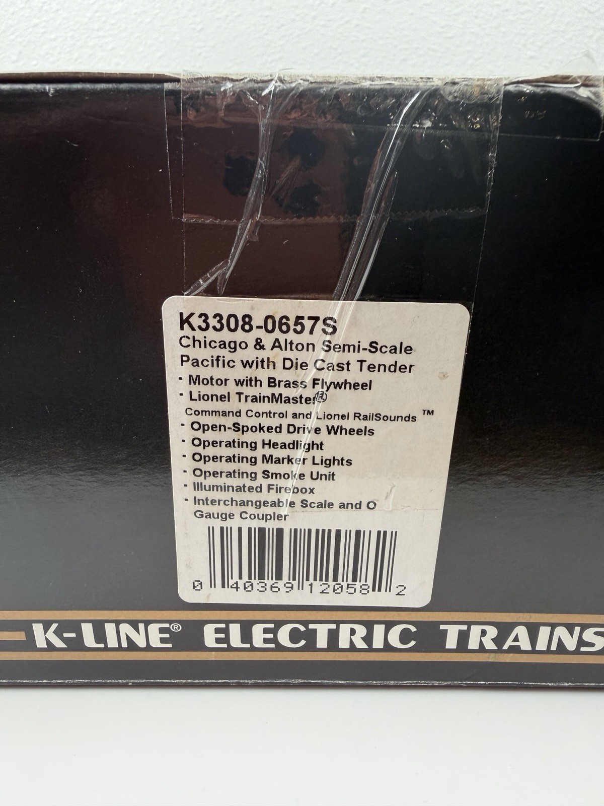 K-Line K3308-0657S Chicago and Alton Semi-Scale Pacific Steam & Die Cast Tender