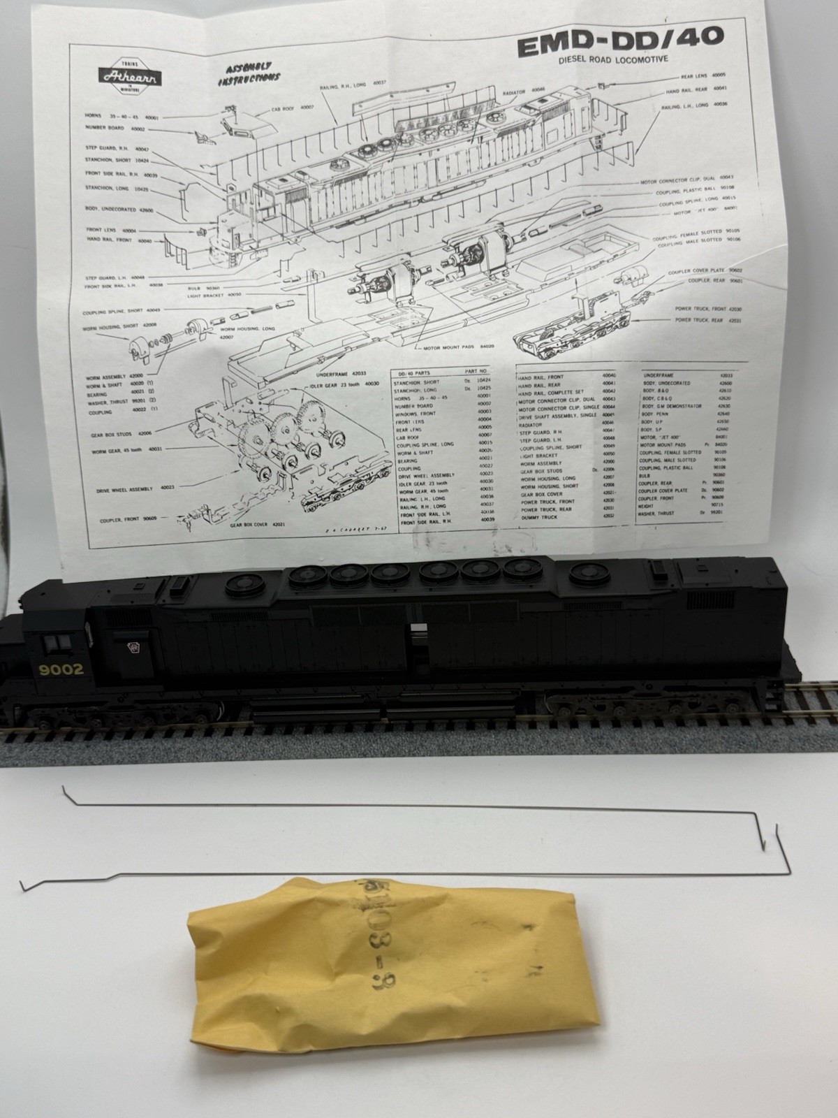 HO Athearn PRR Pennsylvania DD40 #9002 Diesel Locomotive Tested w/ Box
