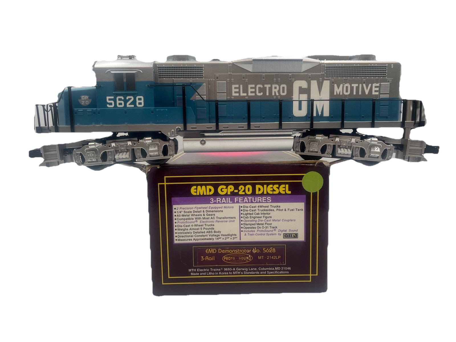 O Gauge MTH MT-2142LP EMD GP-20 Diesel Demonstrator 3 Rail 5628