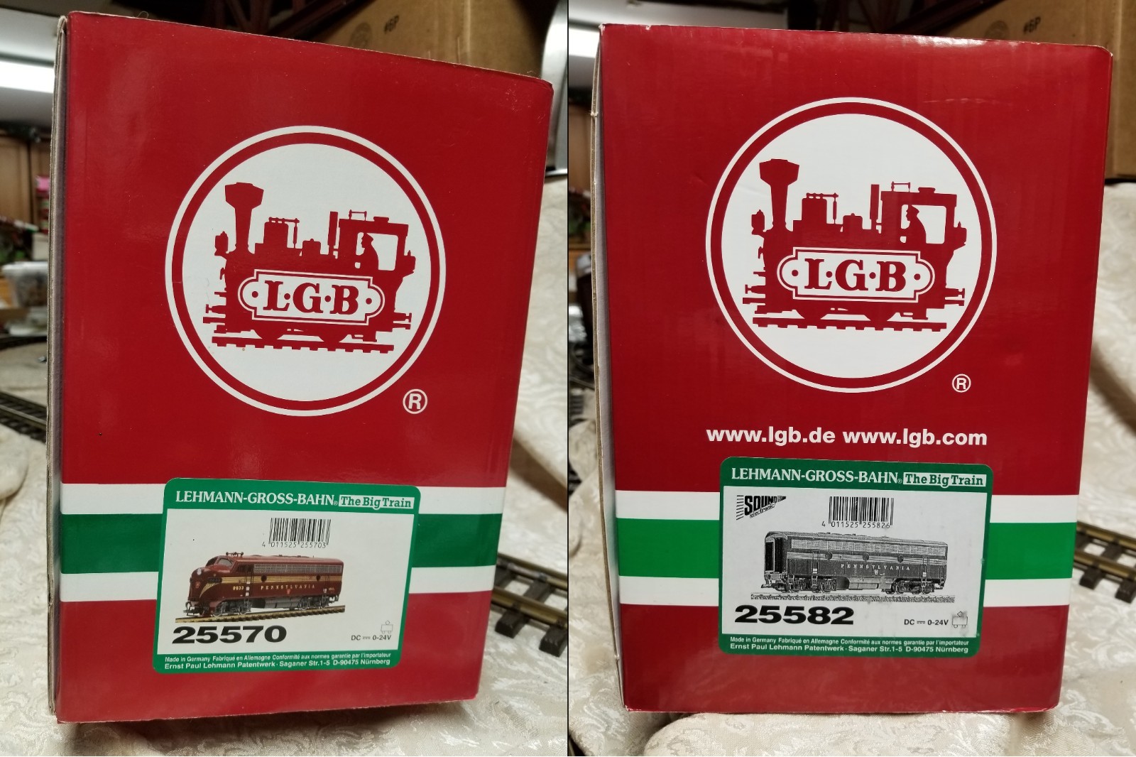 LGB 25570 & 25582 PRR Pennsylvania F7A & F7B Diesel Engines – Lights/Sound NEW