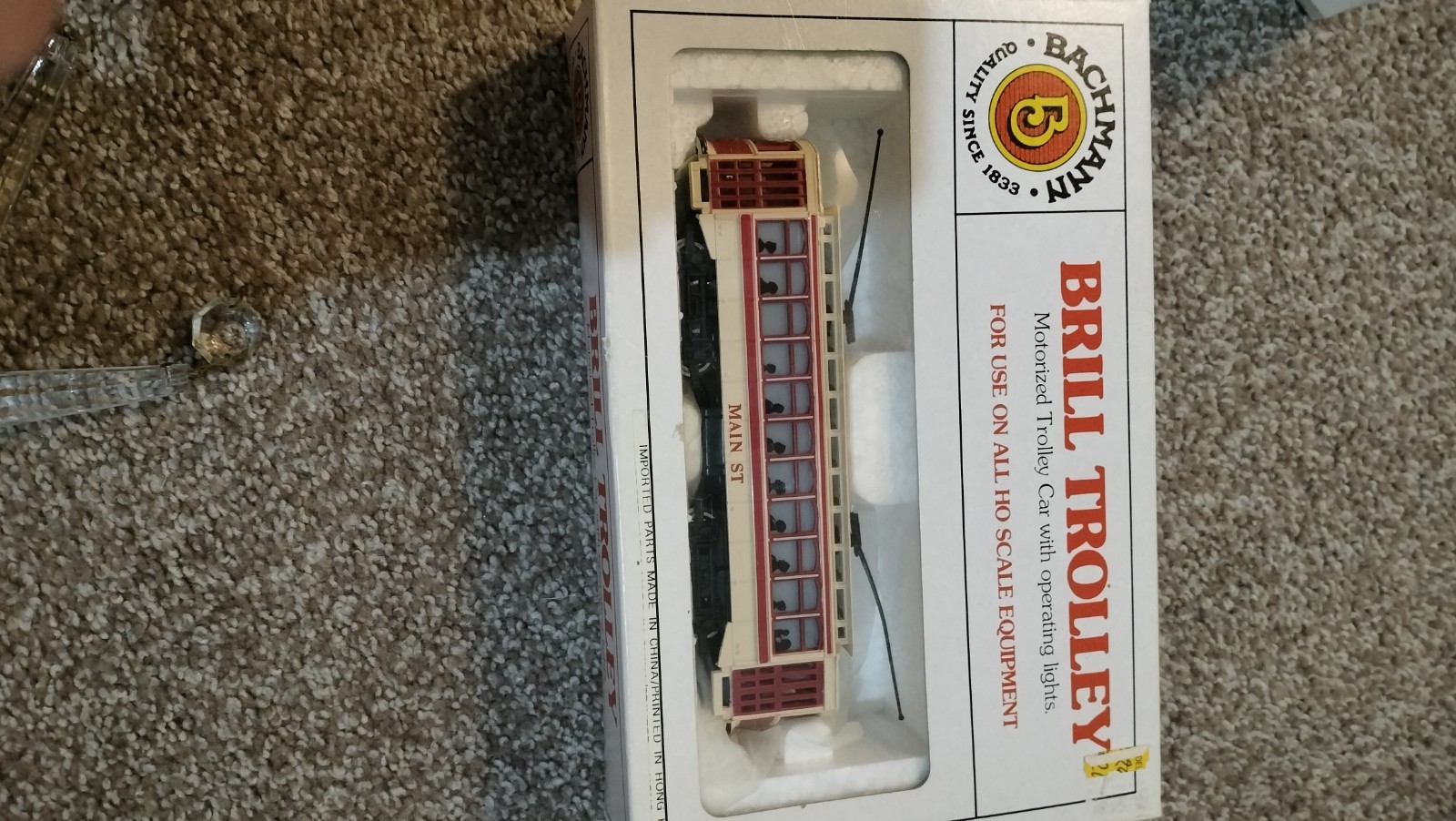 Bachmann Brill Trolley HO Scale Motorized Cream/Red Light Function Model