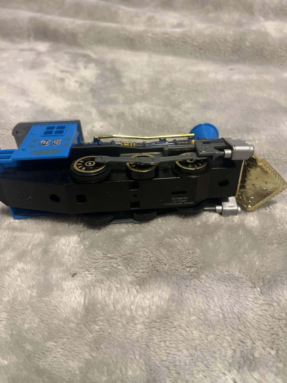 Schilling Die-cast 7″ Large Blue Locomotive In Good Cond. Pull Back Action