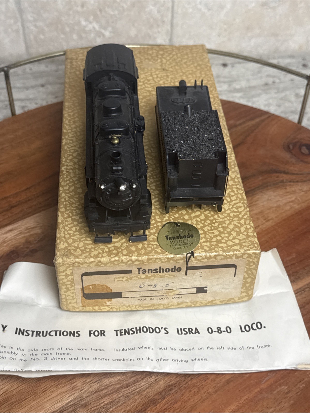 HO Tenshodo USRA 0-8-0 Locomotive With Tender USRA Original Box, Manual, Tag