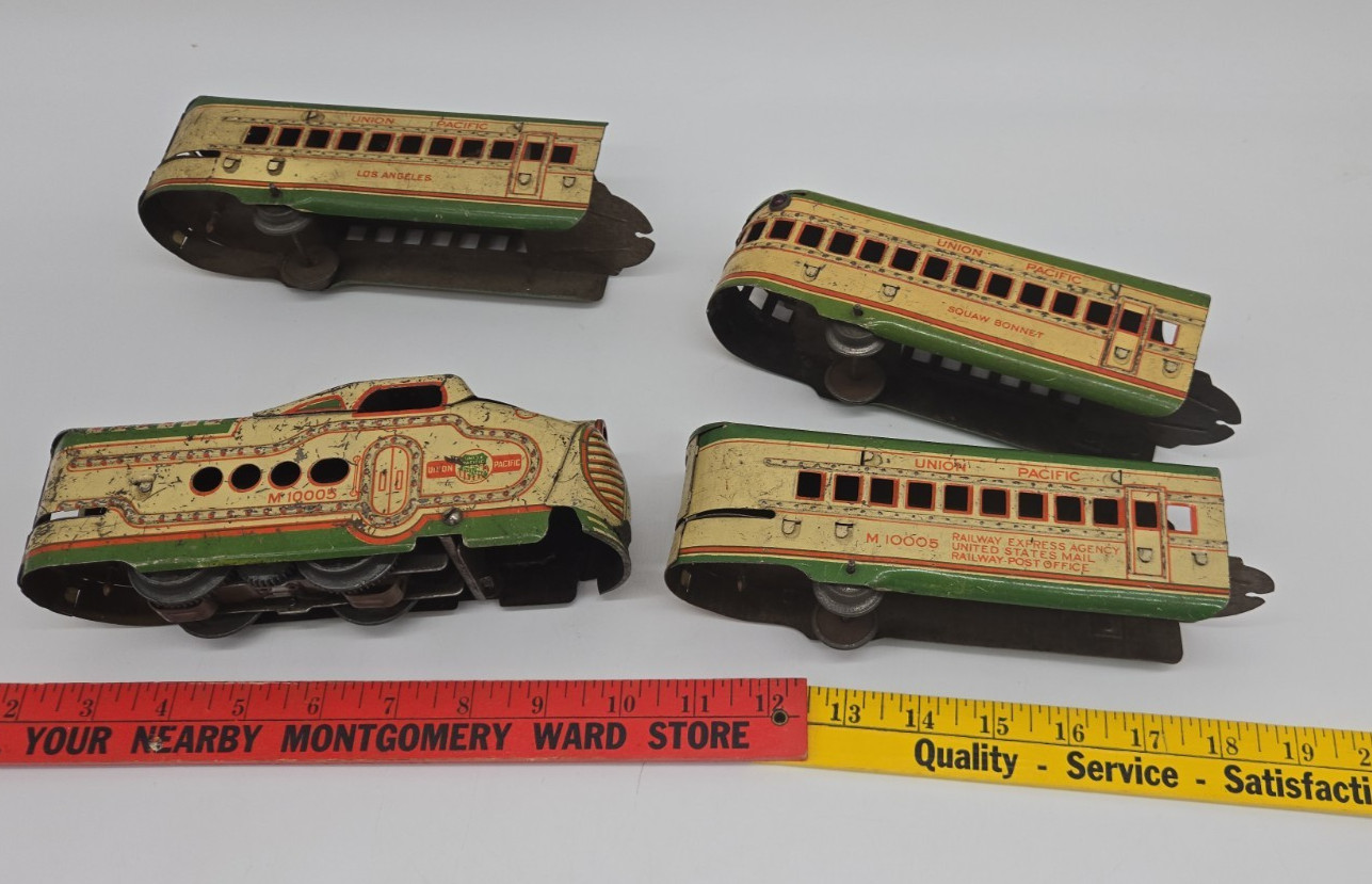 Vintage Marx M10005 Tin Litho Union Pacific Train/Cars O Gauge Item Untested
