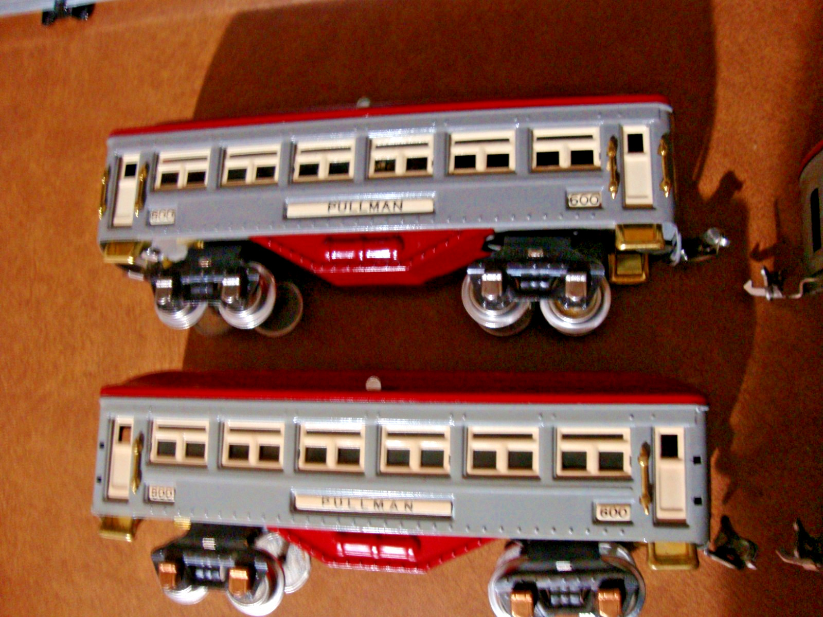 LIONEL PREWAR O GAUGE 4 X PULLMAN PASSENGER CARS 600(2) 601 602 OBXS