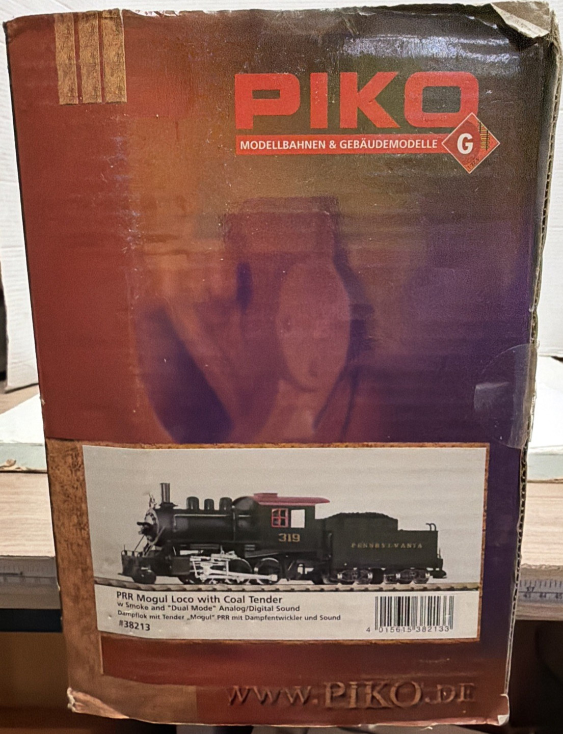 PIKO G-GAUGE 2-6-0 PENNSYLVANIA #319 STEAM LOCOMOTIVE WITH DIGITAL SOUND 38213