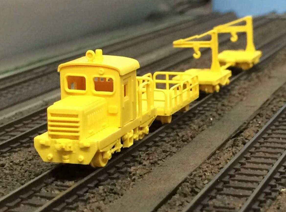 N Scale Greenmax 2528 Track Maintenance Diesel Locomotive & 3-Freight Cars Kit