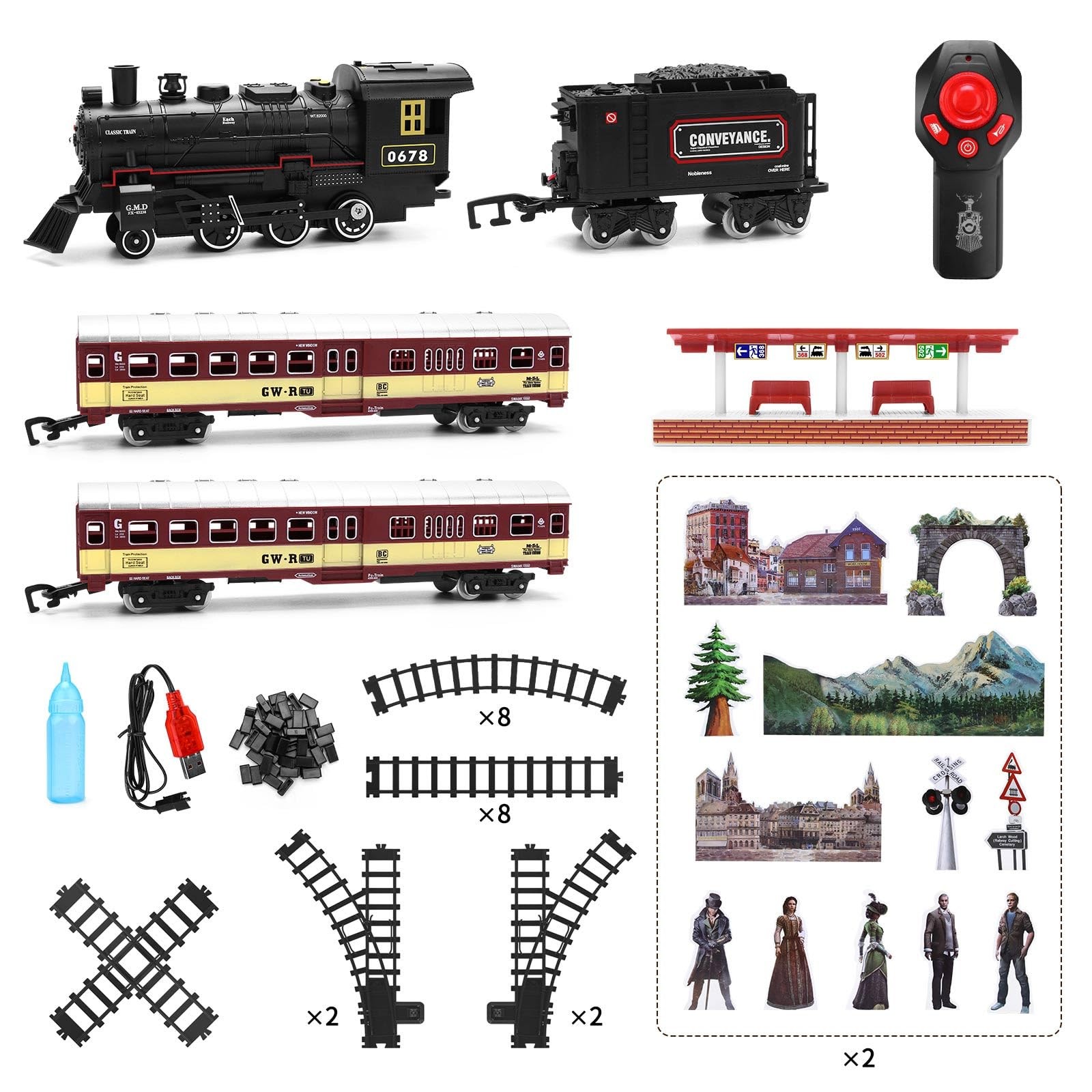 Train Set for Kids,Remote Control Locomotive Engine Under Christmas Large