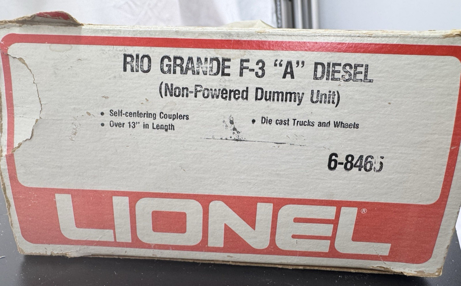 Lionel 6-8465 O Gauge Rio Grande F3 Non-Powered A Unit Diesel Locomotive W/Box
