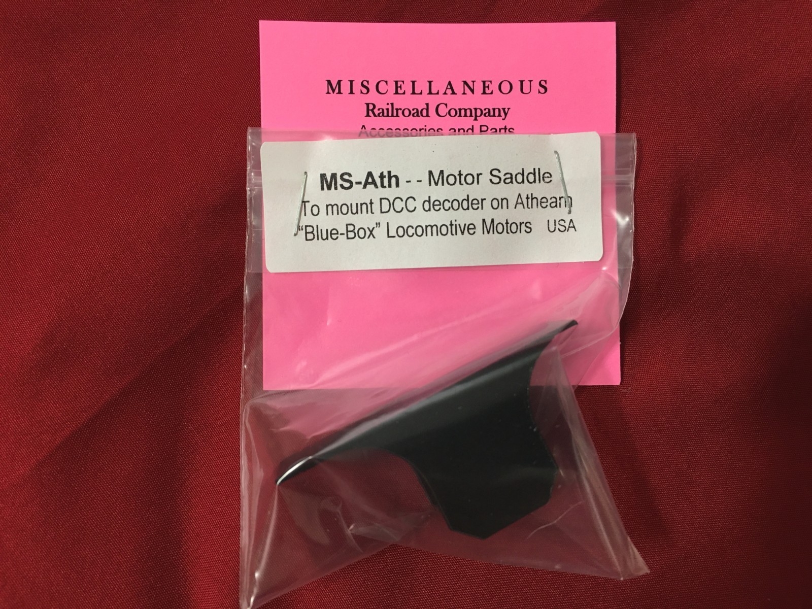 Motor Saddle for mounting a DCC decoder in an Athearn “Blue Box” locomotive
