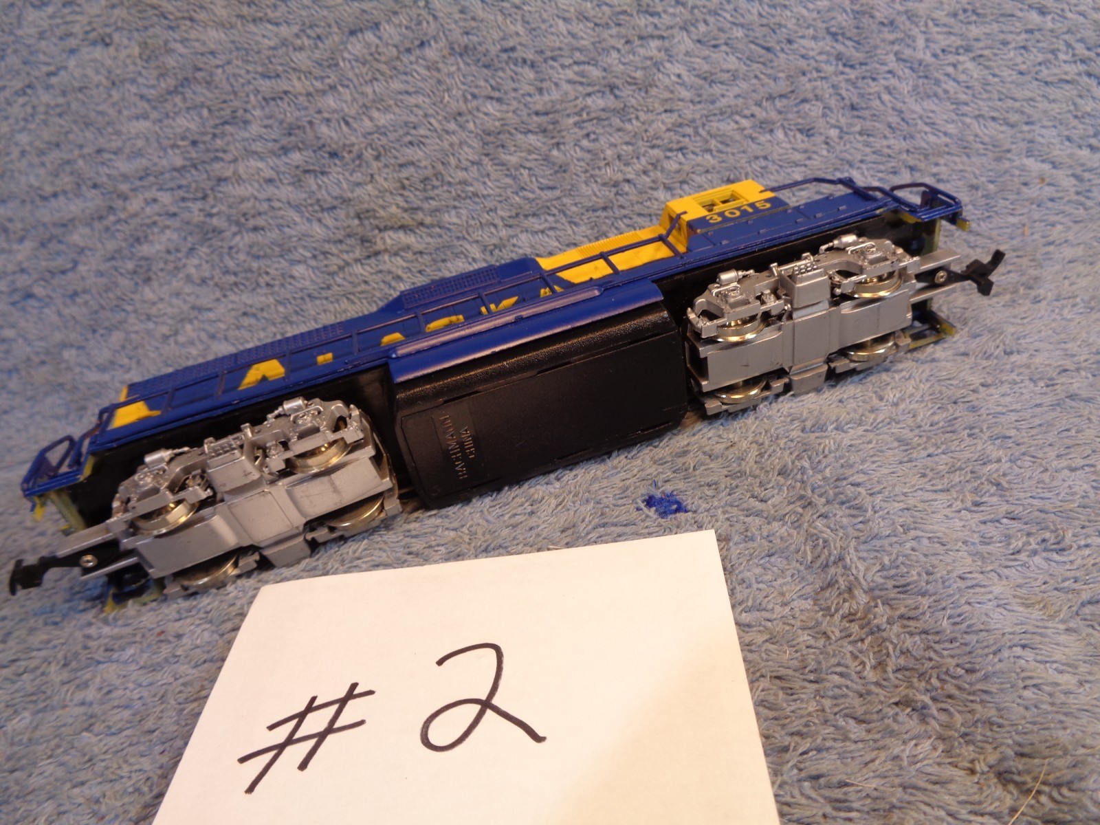 Vtg ALASKA RR ARR BACHMANN HO Model Train # 3015 Locomotive Lot Blue & Yellow