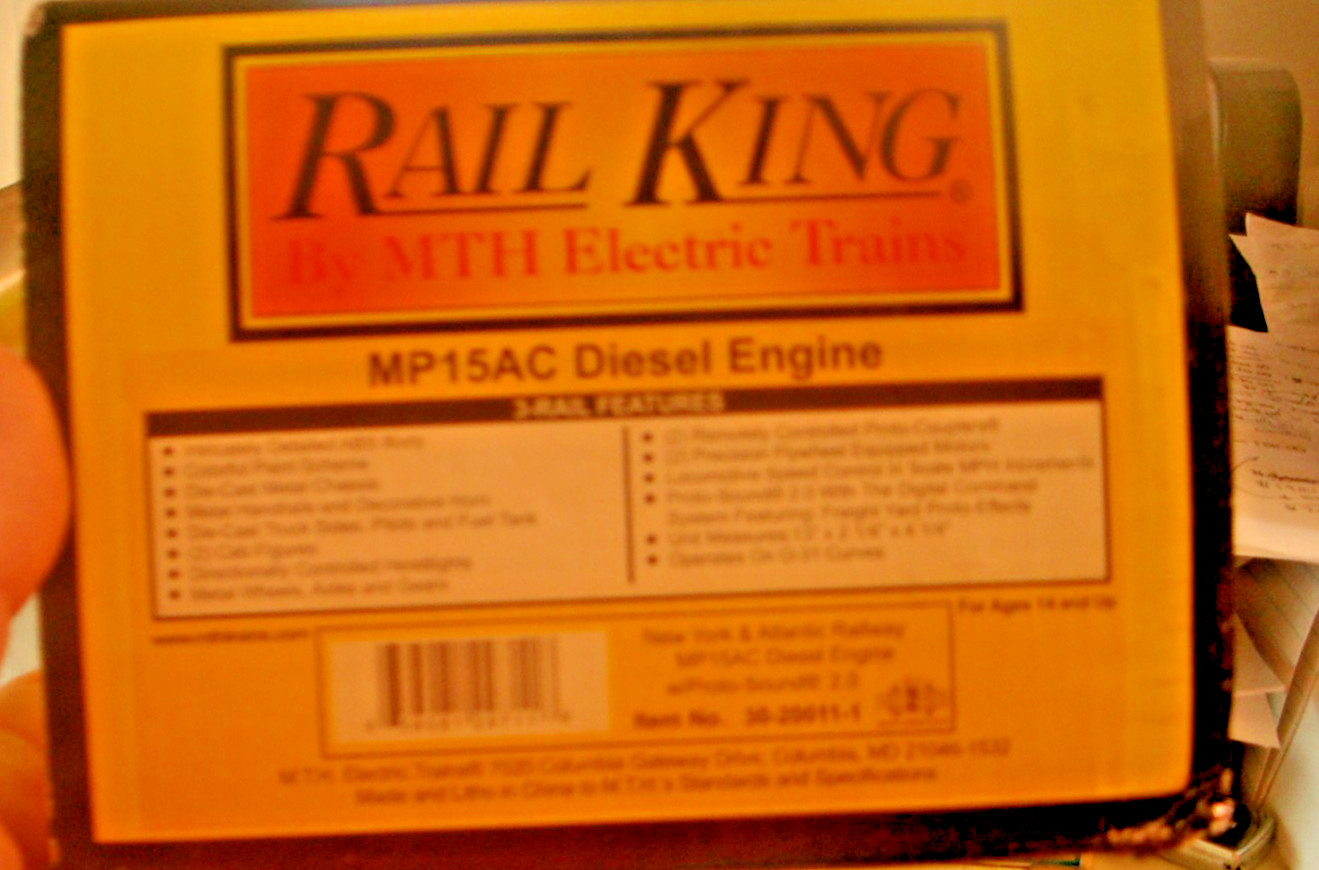 O SCALE. RAIL KING.NEW YORK & ATLANTIC RAILWAY. MP15AC DIESEL ENGINE # 151