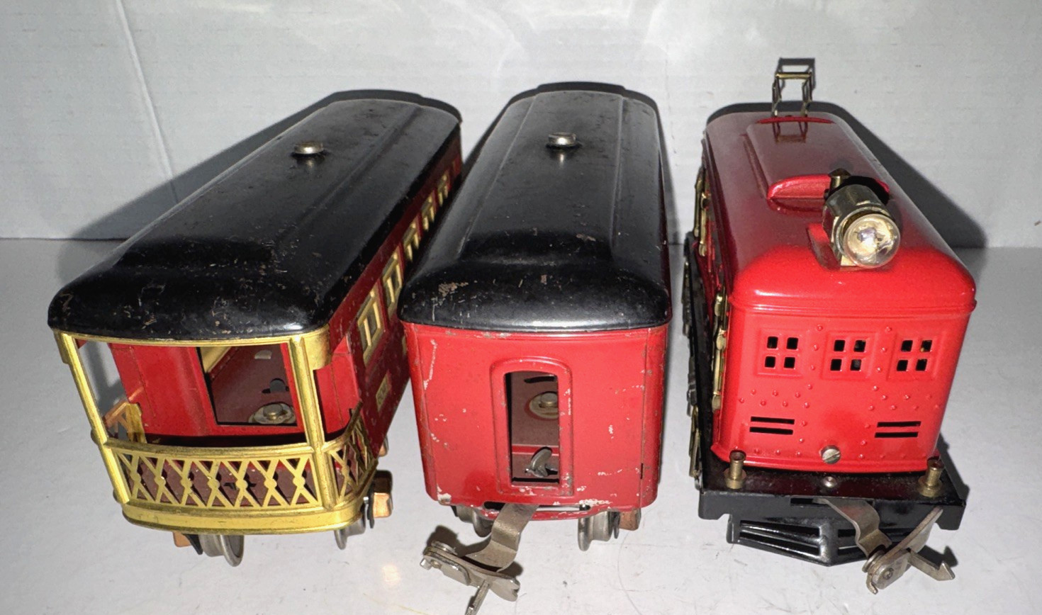 LIONEL PREWAR O GAUGE TRAIN SET 248 ELECTRIC LOCOMOTIVE & 603, 604 PASS. CARS