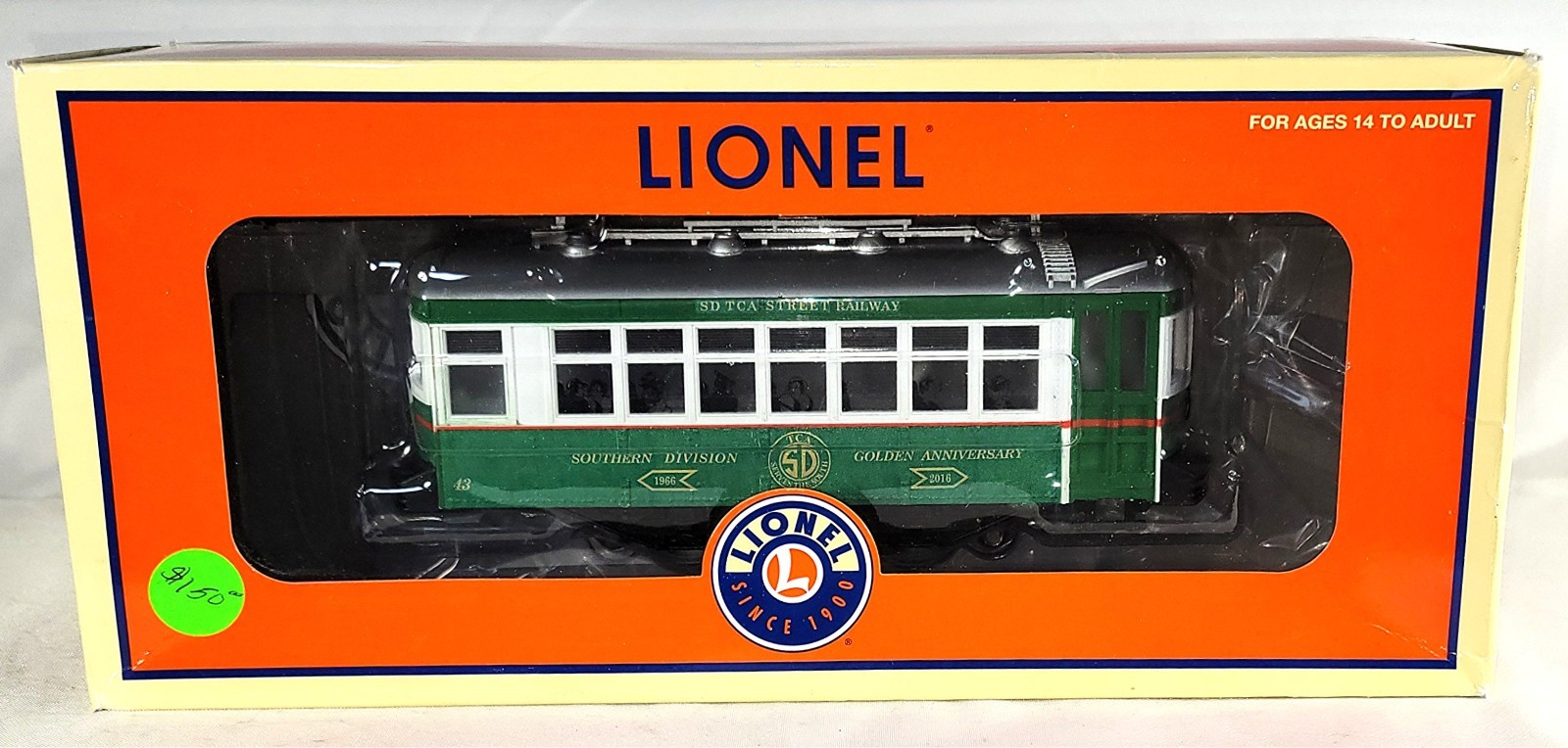 Lionel 2016 Southern Division TCA 50th Anniversary Trolley #43 Of Only 50 Made