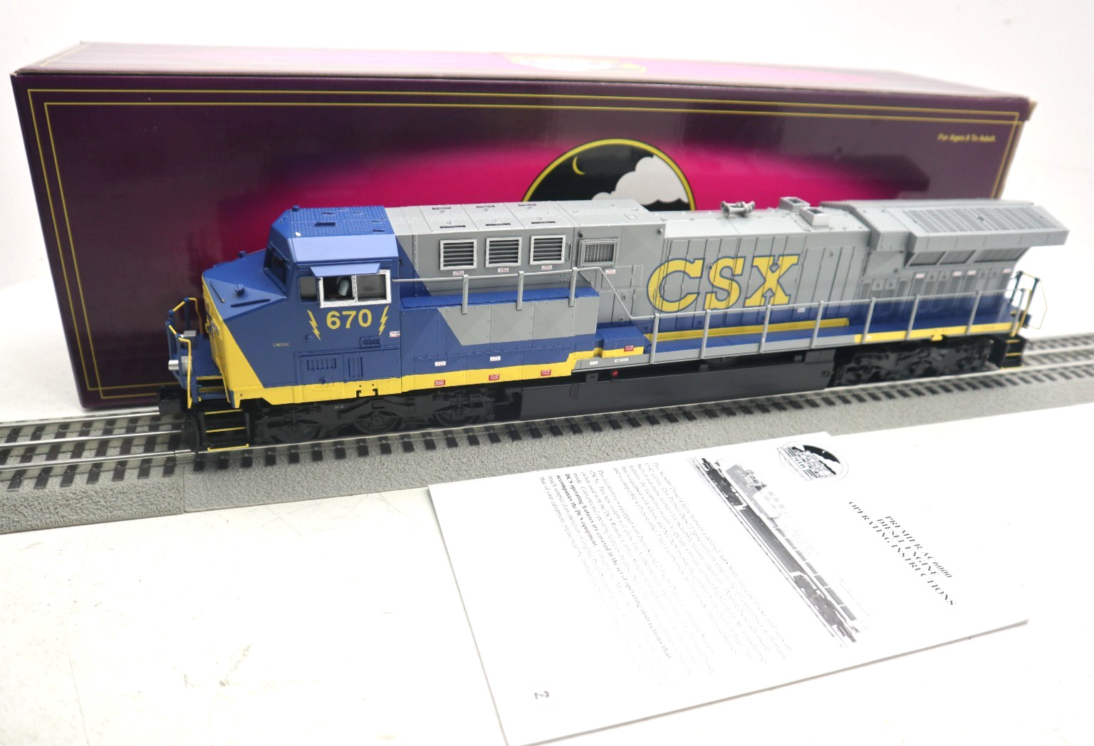 MTH Premier, O, 20-2266-1, CSX, AC6000 Diesel Locomotive, PS2, #670, C-7 EX/OB