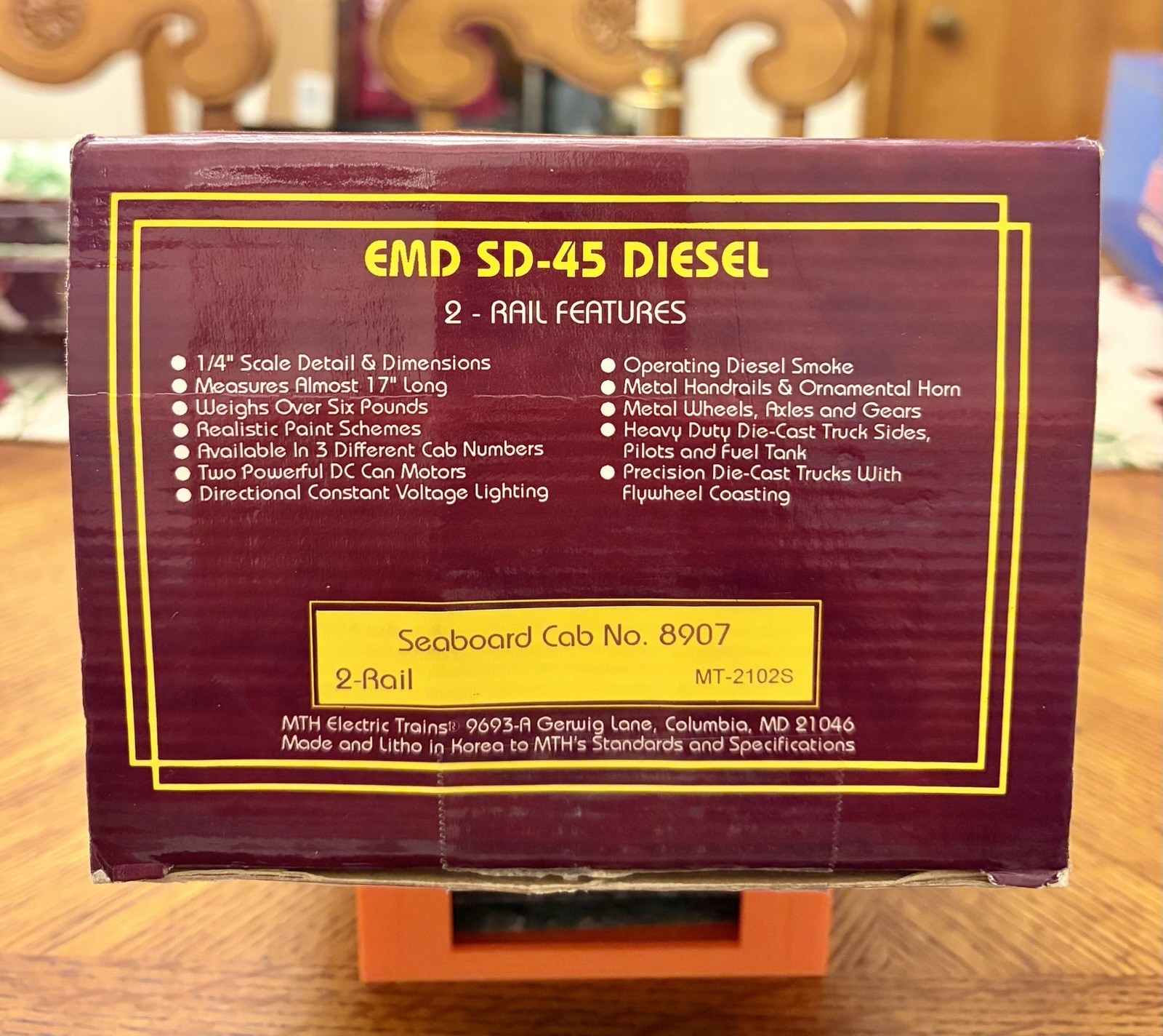 MTH Seaboard SD-45 Diesel 2-Rail O Scale.