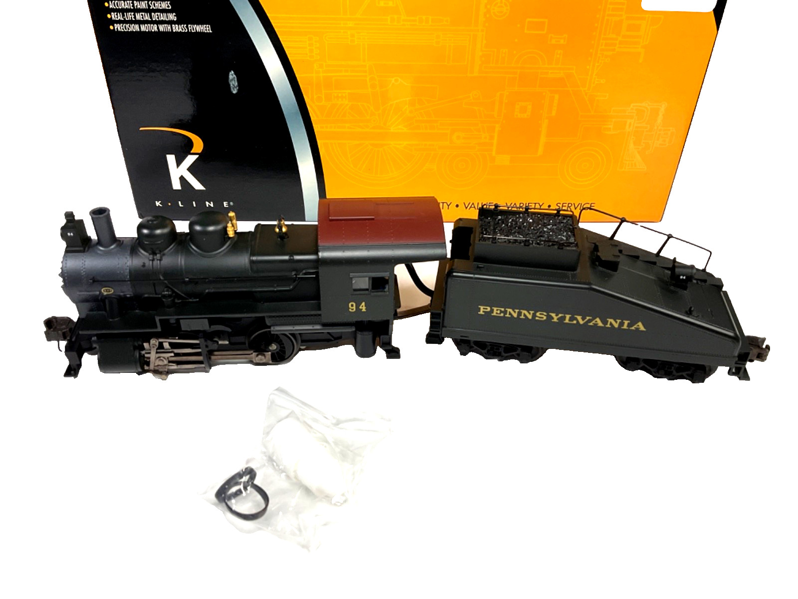 K-Line K3180-0094W, Pennsylvania A5 Steam Switcher, 1:48, #94, w/Shipping box