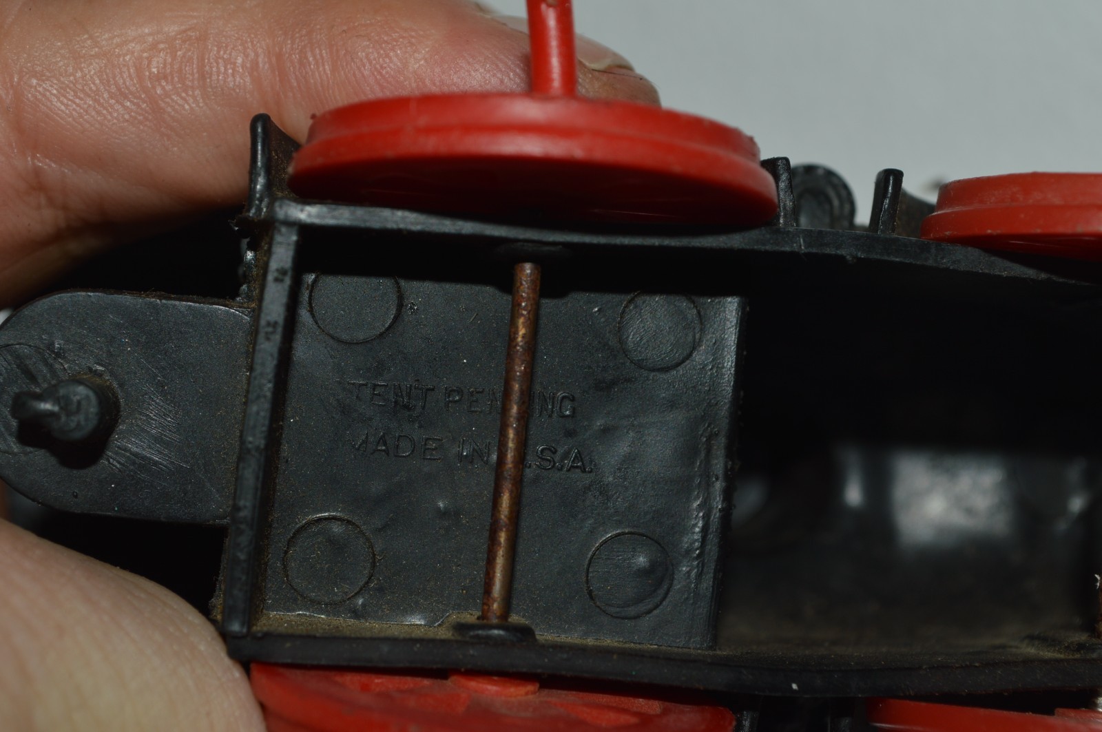 AUBURN Steam Locomotive Rubber Black Gold Red Wheels USA Made 7 Inch 1930’s