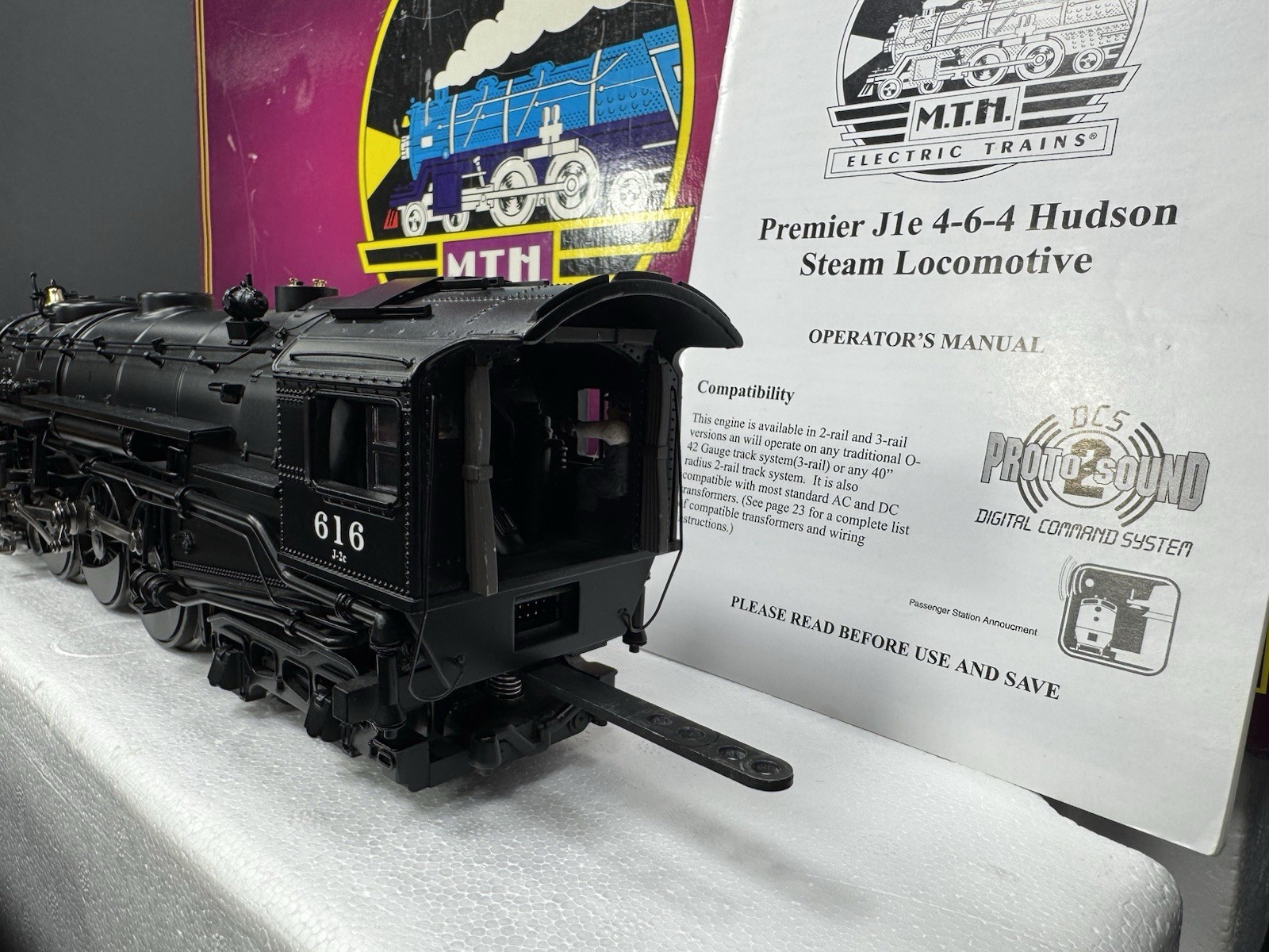 MTH 20-3157-1 Boston & Albany B&A J-1e Hudson steam engine #616 PS 2.0 BCR EX