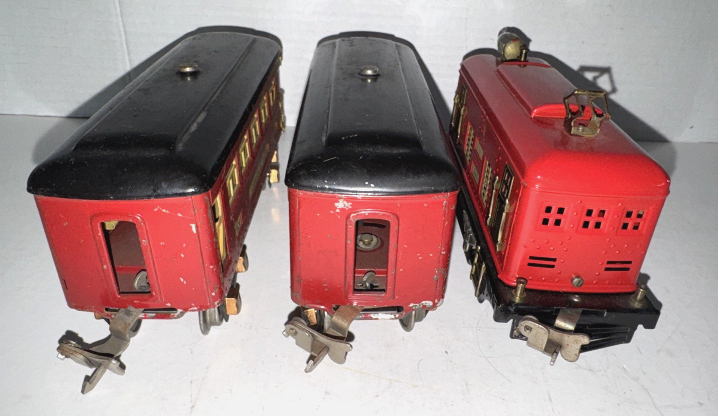LIONEL PREWAR O GAUGE TRAIN SET 248 ELECTRIC LOCOMOTIVE & 603, 604 PASS. CARS