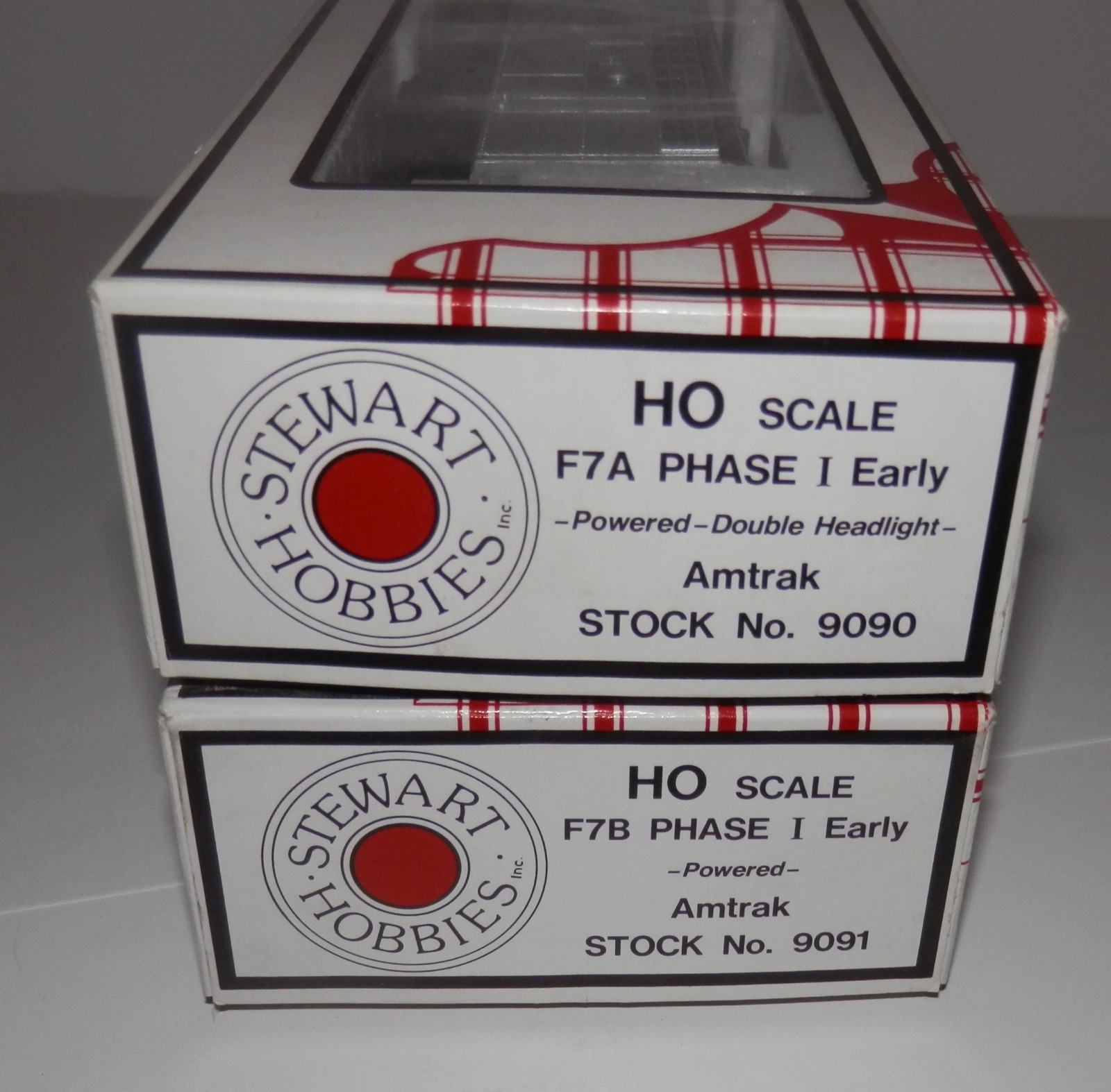 Stewart/Kato HO Scale POWERED Amtrak F7A & F7B Phase I Early Locos #9090/9091