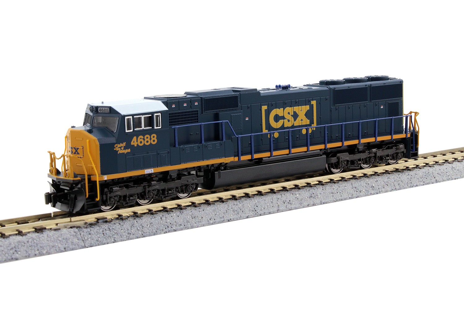 Kato 176-7617 N CSX ‘Spirit of Tampa’ EMD SD70M Flat Radiator Diesel Loco #4688