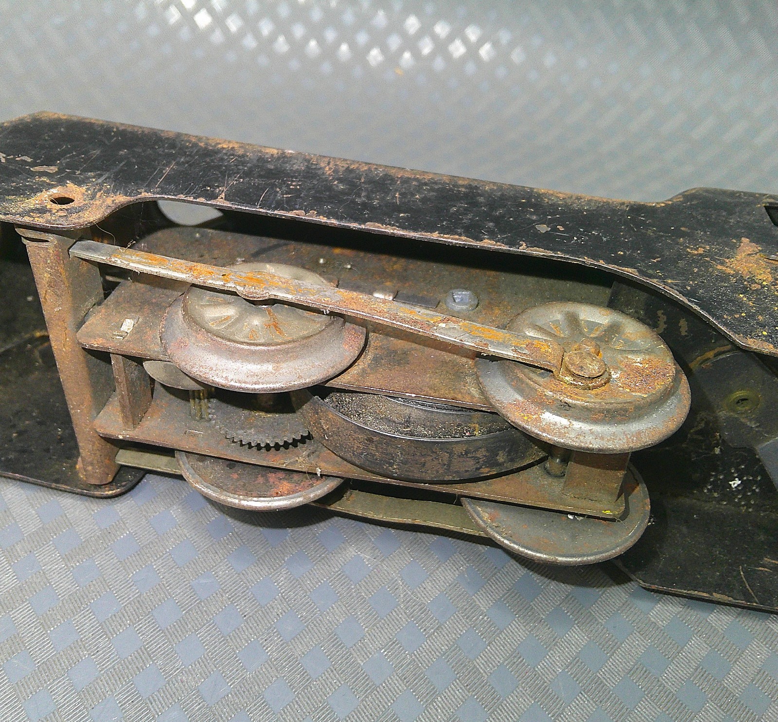 Vintage 1940s Pressed Steel Marx Steam Engine Locomotive Train Metal Black USA