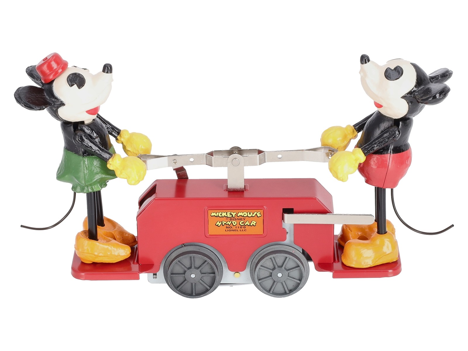 Lionel 2335190 O Gauge Disney’s Mickey Mouse and Minnie Mouse Red Handcar MT/Box