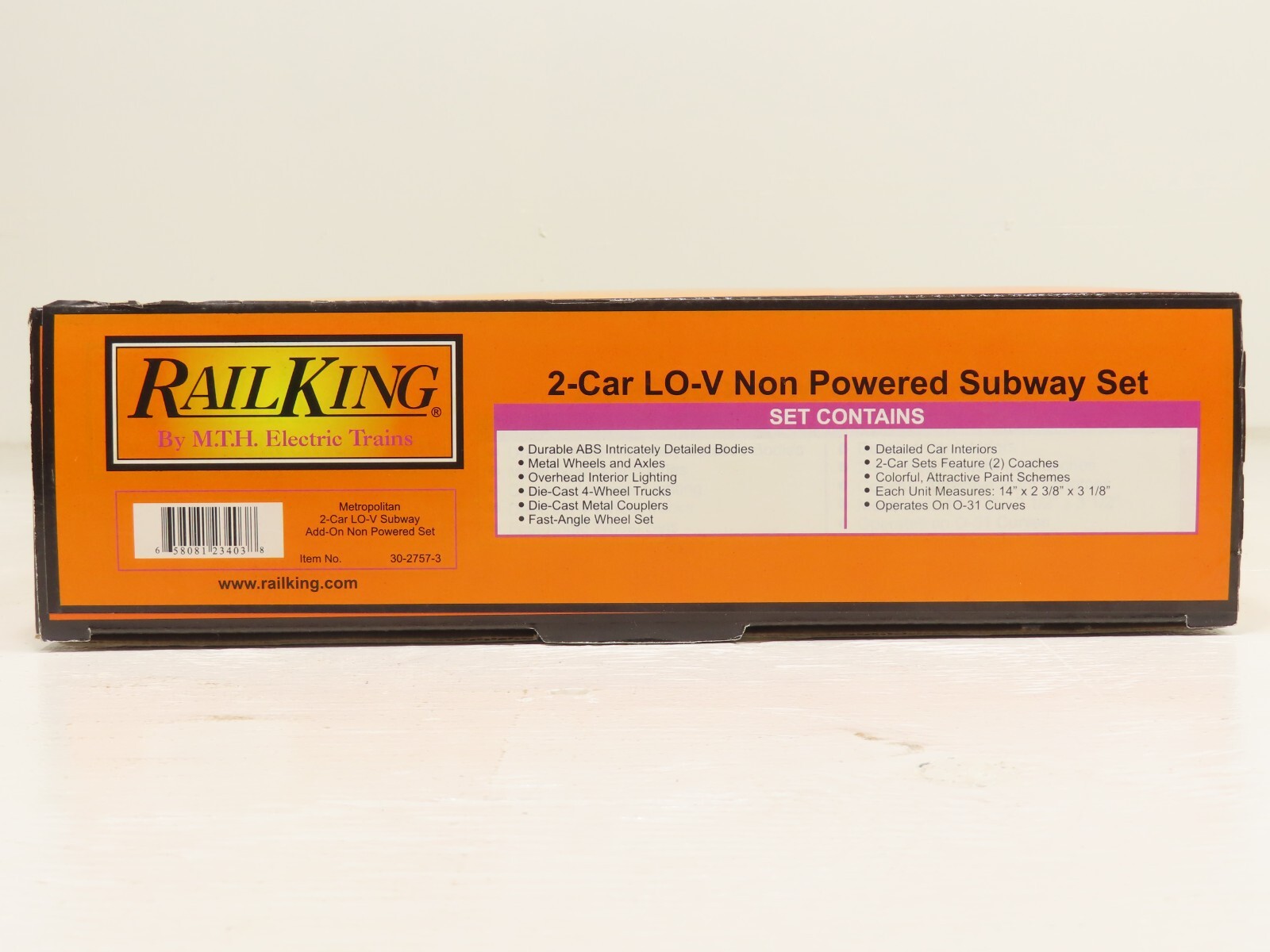 MTH 30-2757-3 Metropolitan 2 Car LO-V Add On Non Powered NIB