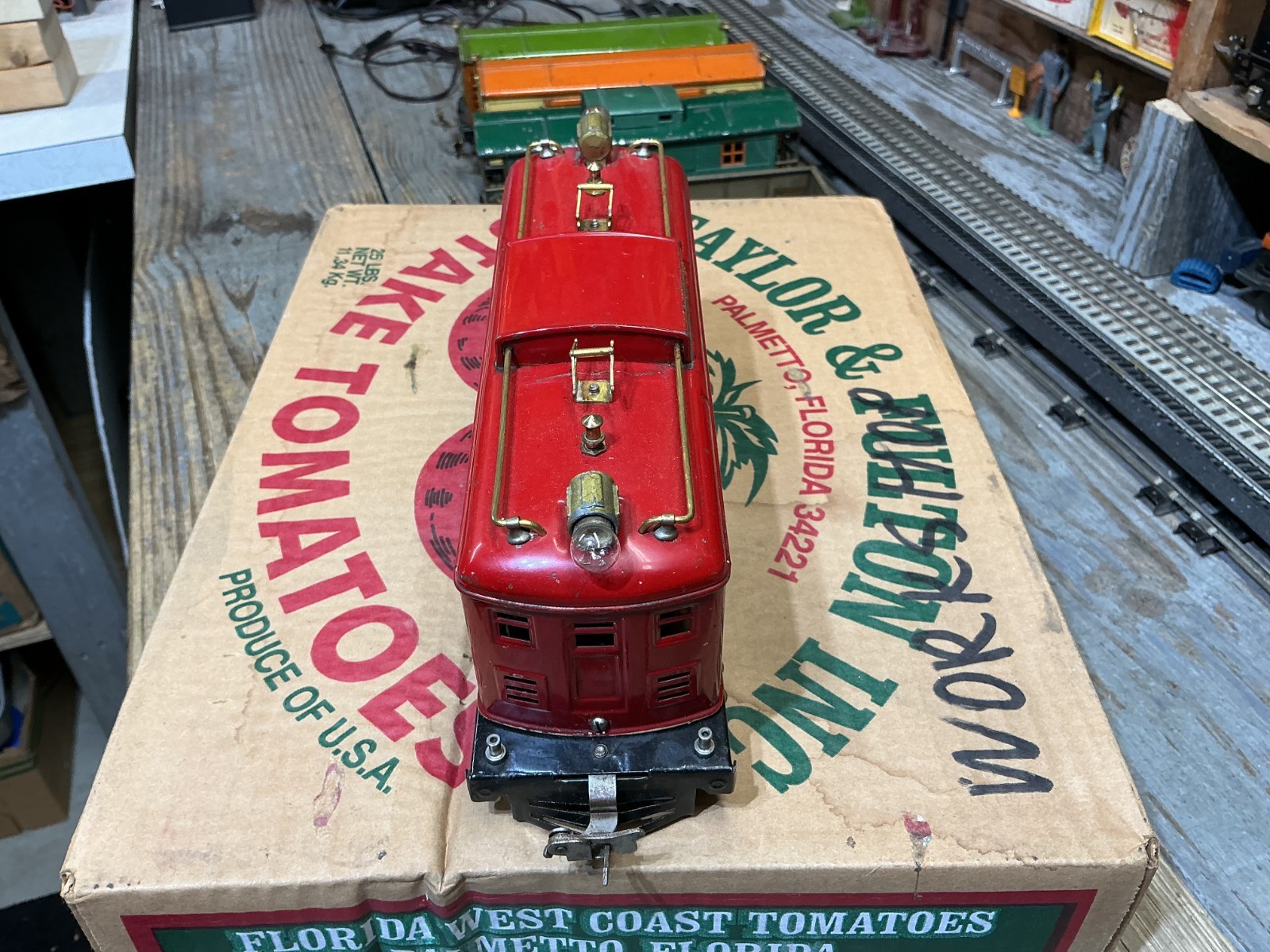 Lionel Loco 251e Red With 4 Cars Prewar O Gauge TESTED Restored (?) SET # 299
