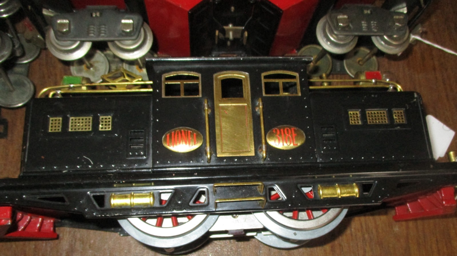 COAL TRAIN black 318E 516 516 516 and red/black caboose 1929